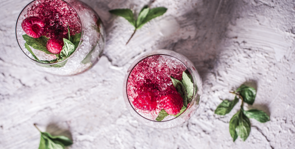 Raspberry mint cocktail