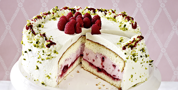 Raspberry cream cake