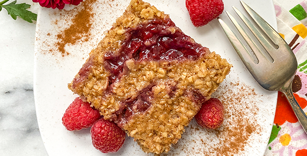 Almond Butter & Raspberry Baked Oatmeal