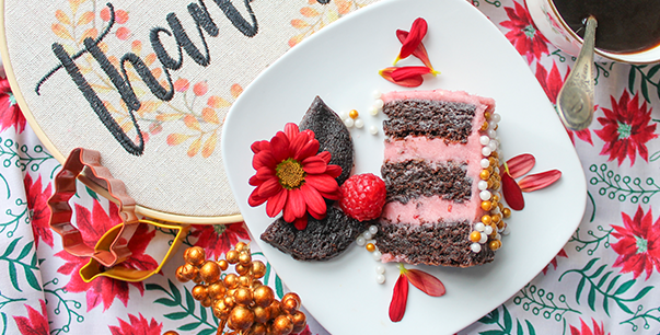 Brownie Cakes with Raspberry Buttercream