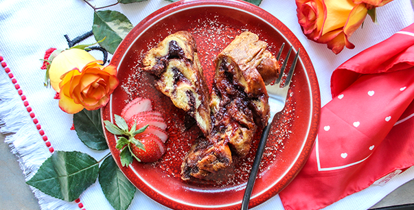 Strawberry & Nutella Baked French Toast