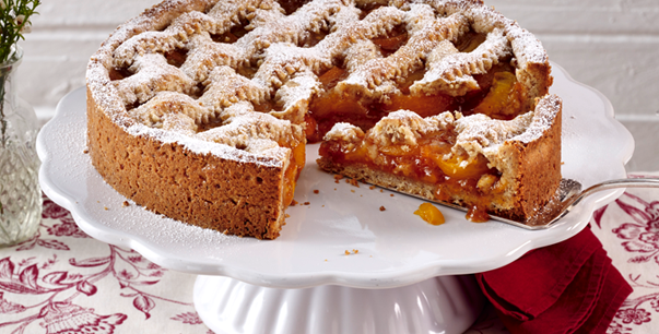 Apricot Linzer cake