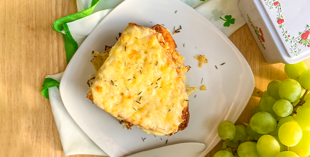 Croque Monsieur with Apricot Glazed Bacon