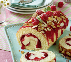 Raspberry rhubarb rolls