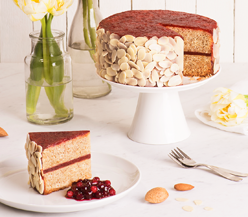 Buckwheat cake with wild lingonberry