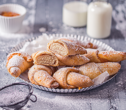 Breakfast croissants with fruit spread