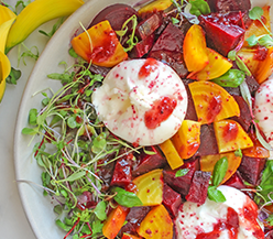 Beet & Burrata Salad with Raspberry Balsamic Dressing