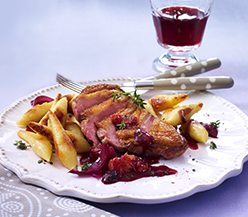 Breast of duck with plum sauce